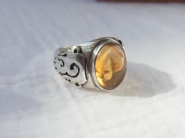 Ring Citrin Flammen Silber