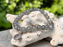 SPIRALE Armband Labradorit Perlen und Spirale