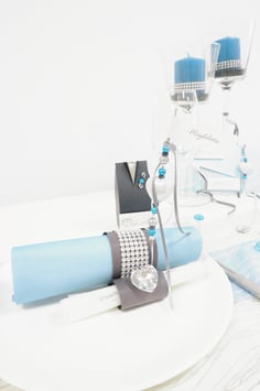 Menükarte, Serviettenring, und Tischkarte Olivia