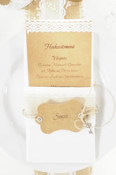 Menükarte mit integrierter Tischkarte