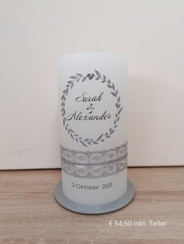 Hochzeitskerze Sarah & Alexander