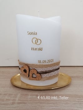 Hochzeitskerze Sonja & Harald