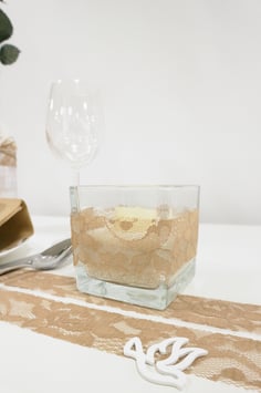 Glaswürfel mit Teelicht