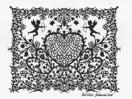 Scherenschnittkarte Amor