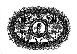 Scherenschnittkarte Schwingfest