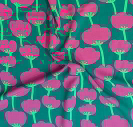 Viscose EcoVero - Nerida Hansen - Poppies Green