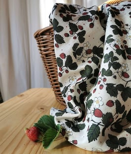 Les fraises - Double gaze de coton