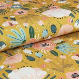 Popeline de coton biologique Flower Power Brianna