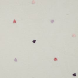 Teddy écru brodé de coeurs multicolores