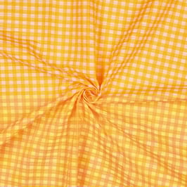 Coton Seersucker fluo Orange - petits carreaux