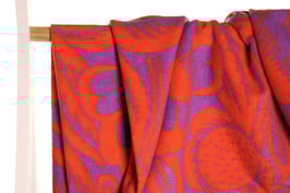 Lainage à fleurs abstraites - violet & orange