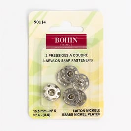 Pressions n°5 à coudre - 15,5 mm