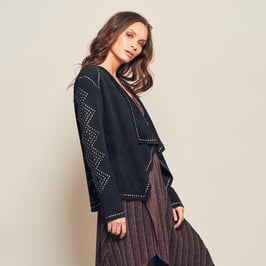 Stevie jacket with studs - jetblack