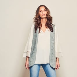 Sola suede vest with studs - grey blue