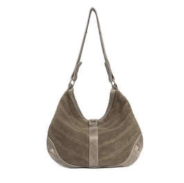 Yoko - khaki large leather shopper crossbody bag