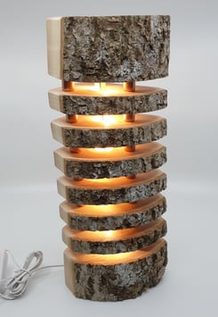 Lampe en bois massif avec éclairage Led