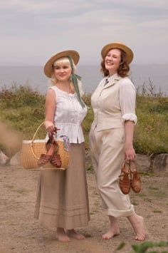 Emmy Design Pretty Pioneer Rock - Taupe Nadelstreifen (Edwardian Stil)