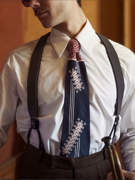 Men's 1940s Art Silk Tie - The Seamstress of Bloomsbury (1940er Jahre Stil Krawatte)