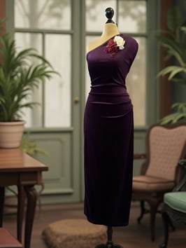 Pencil Kleid - Violett Velvet (50er Jahre Stil)