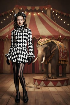 Harlekin Strümpfe - Schwarz gestreift