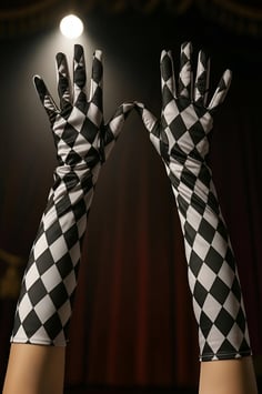 Lange Handschuhe - Harlekin