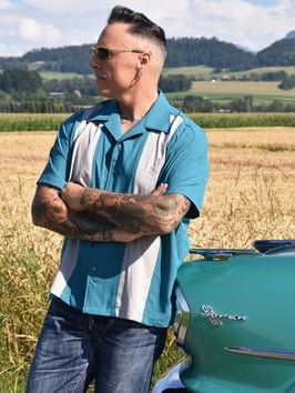 Bowling Shirt Mid Century Pacific (50er Jahre Stil)