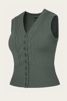 The Sassy Sweater Vest - Schiefergrüne Wolle
