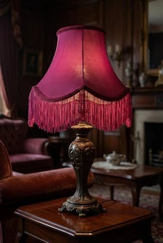 Lampenschirm - Rot mit Fransen