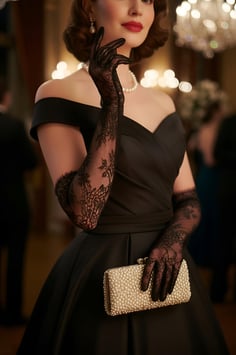 Handschuhe lang aus feinem Spitzenstoff