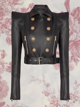 Kunstleder Jacke - Schwarz