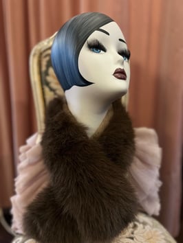 Kunstpelz Schal - Braun