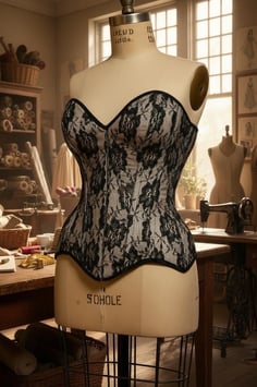 Boudoir Korsett - Nude/Schwarz