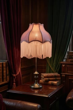 Boudoir Lampenschirm - Rosa Velvet mit Fransen