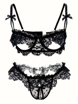 Lingerie Set - Schwarz Spitze