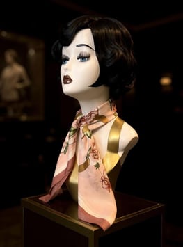 Foulard Satin - Rosa/Blumen