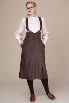 The Miss-Fancy-Pants Skirt - Brown pinstripe