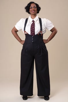 The Miss-Fancy-Pants Slacks - Black wool blend (30er/40er Jahre Stil)