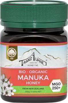 TranzAlpine Bio-Manukahonig MGO 250+, Glas 250g    6493819