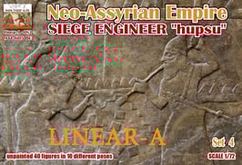 linear-A 083 Neo-Assyrian Empire 911-605 BC Set 4  SIEGE ENGINEER "hupsu" + Shield