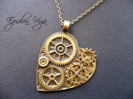 Sautoir Cœur mécanique 4 bronze