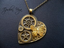 Sautoir Cœur mécanique papillon