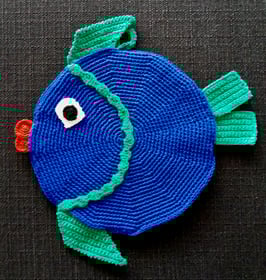 Blauer Fisch (Topflappen/Pfanntatze)