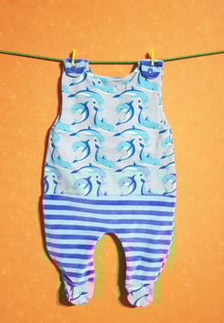 Strampler Delphine/blau  Gr. 68