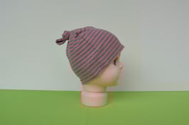 Knotenmütze rosa-gestreift KU 40cm