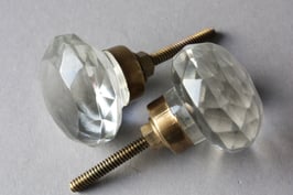 8 Griffe aus Glas "Kugel" / drawer knob glass