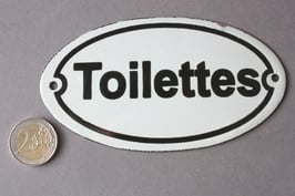 Toilettes WC Emaille Schild Vintage - door sign enamel