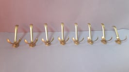 4 Shabby Kleiderhaken gold / double wall hooks Vintage