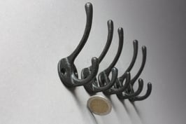 5 rustikale Kleiderhaken schwarz | Black Clothes Hooks