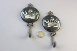 1 Haken Prinzessinnen Krone schwarz / coat hook princess crown