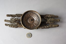 Vintage Kerzenständer Bronze Brutalist 60s 70s / candlestick Op-Art